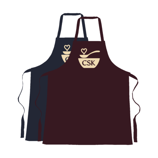 CSK Apron, shown in maroon and blue