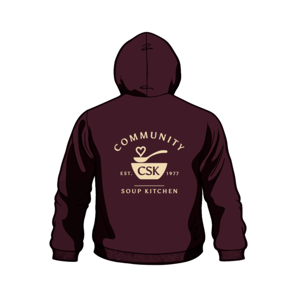 CSK hoodie, full logo, maroon