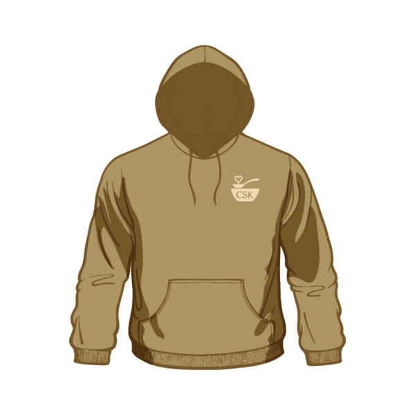 CSK hoodie, front, tan