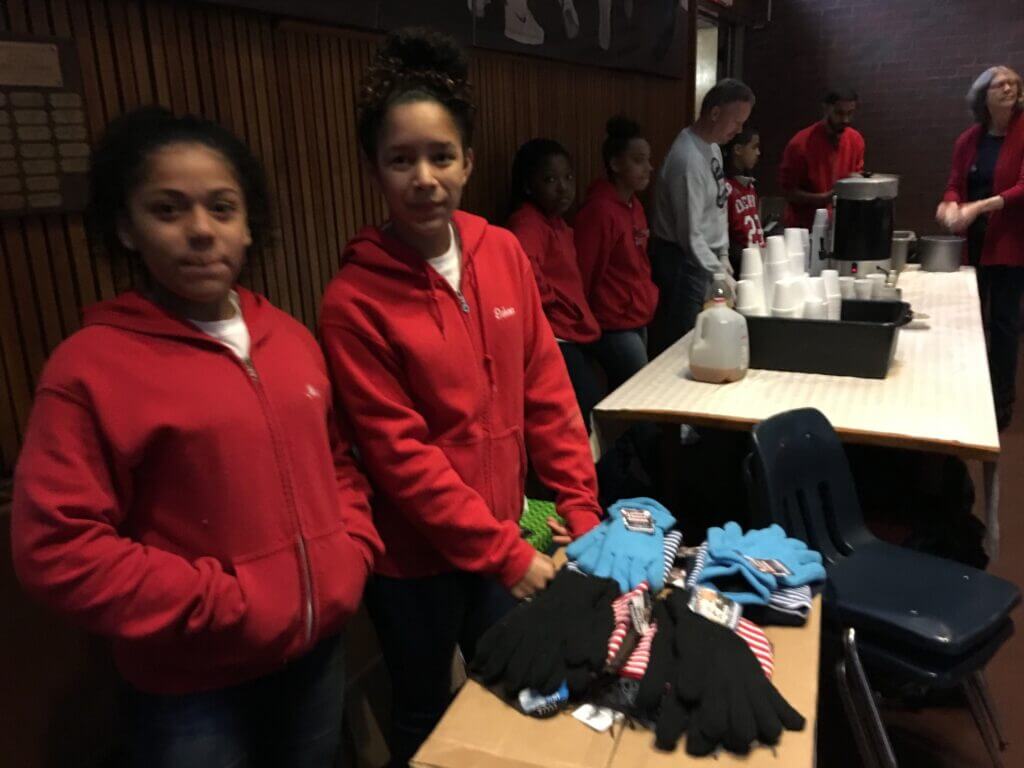 Volunteers at CSK - Helping to keep the community warm with gloves and warm drinks.