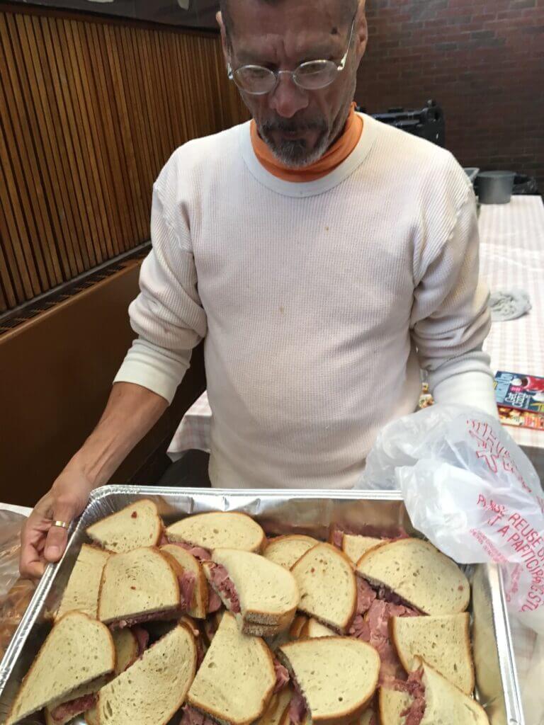 Serving Sandwiches at Community Soup Kitchen New Haven