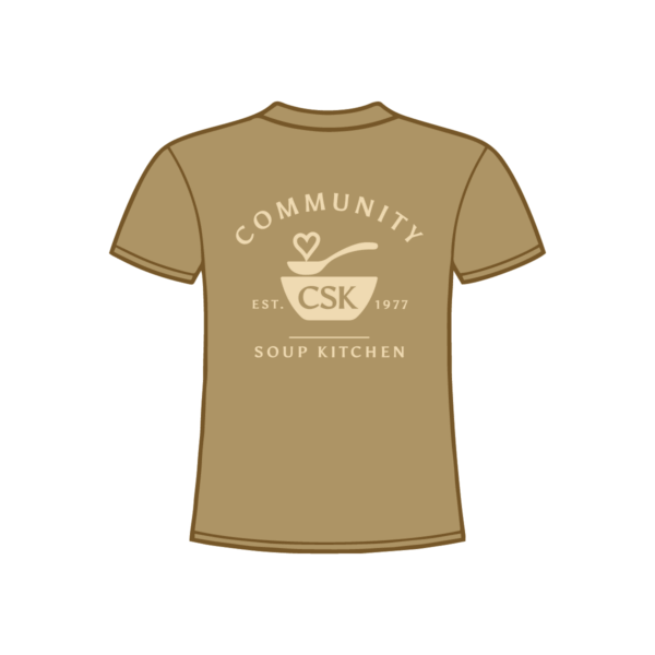 CSK T-shirt, rear, full logo, tan